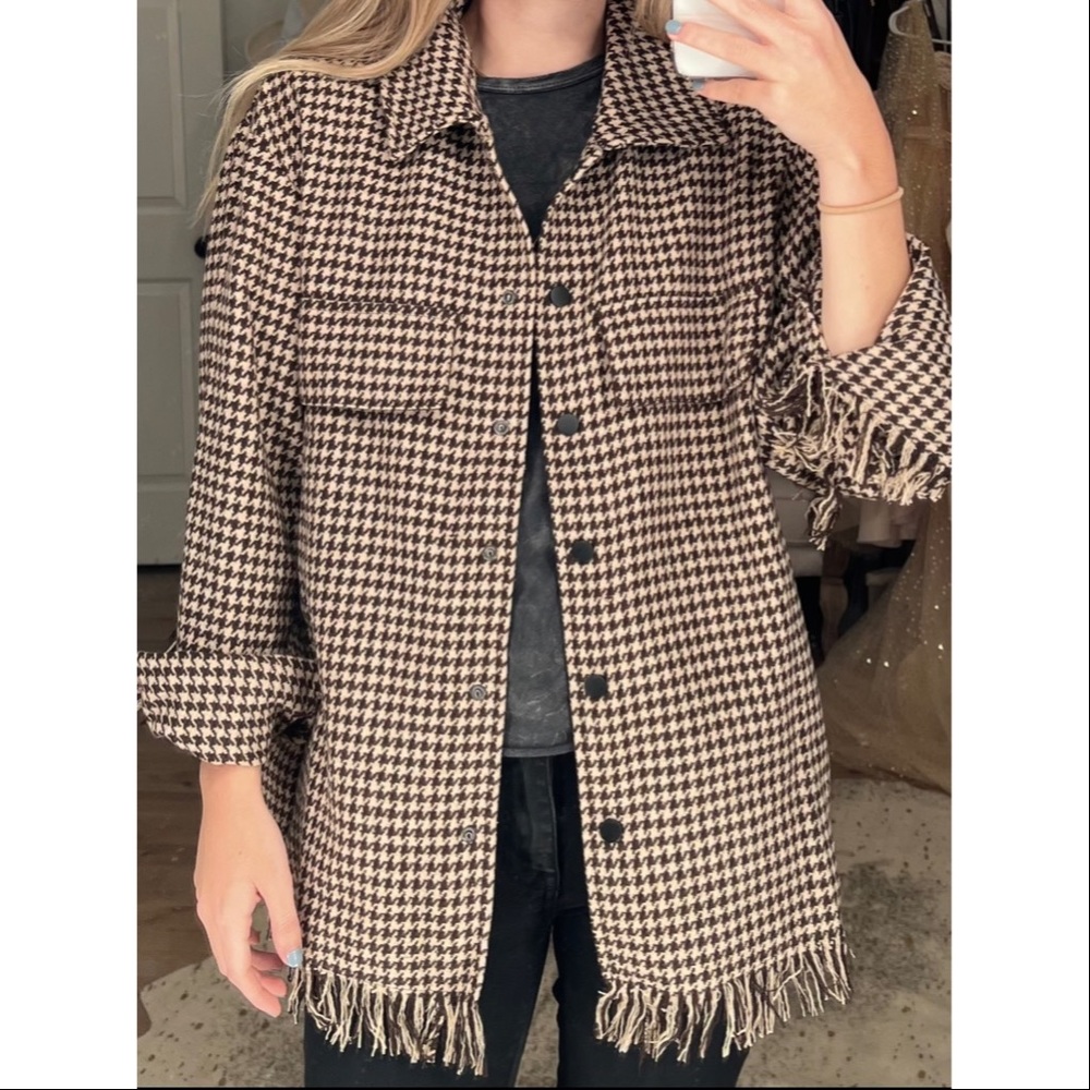 J. NNA Dark Brown/ Tan Printed Jacket